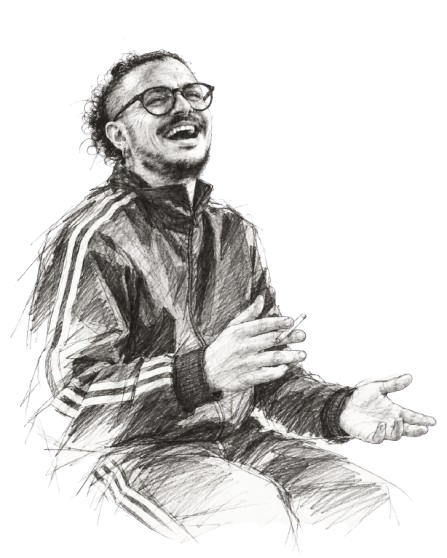 Illustrated portrait of Theodore Chatzilamprou