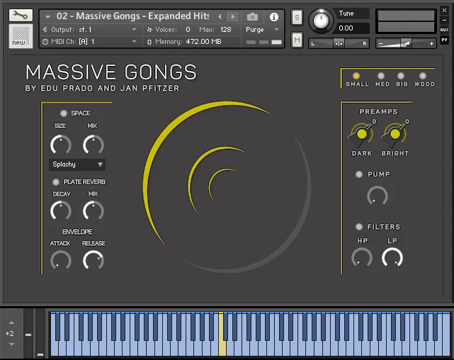 Massive Gongs by Edu Prado Sounds Kontakt interface