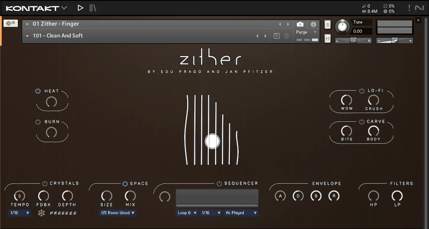 Zither by Edu Prado Sounds Kontakt interface