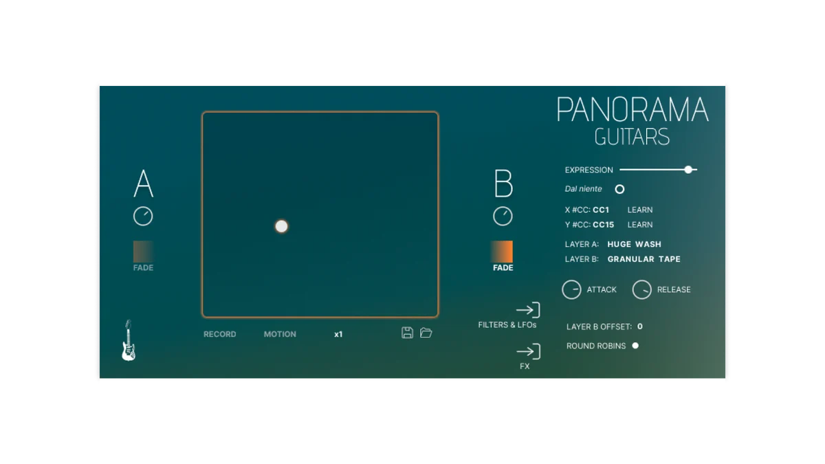 Panorama Guitars Kontakt interface by Sonora Cinematic